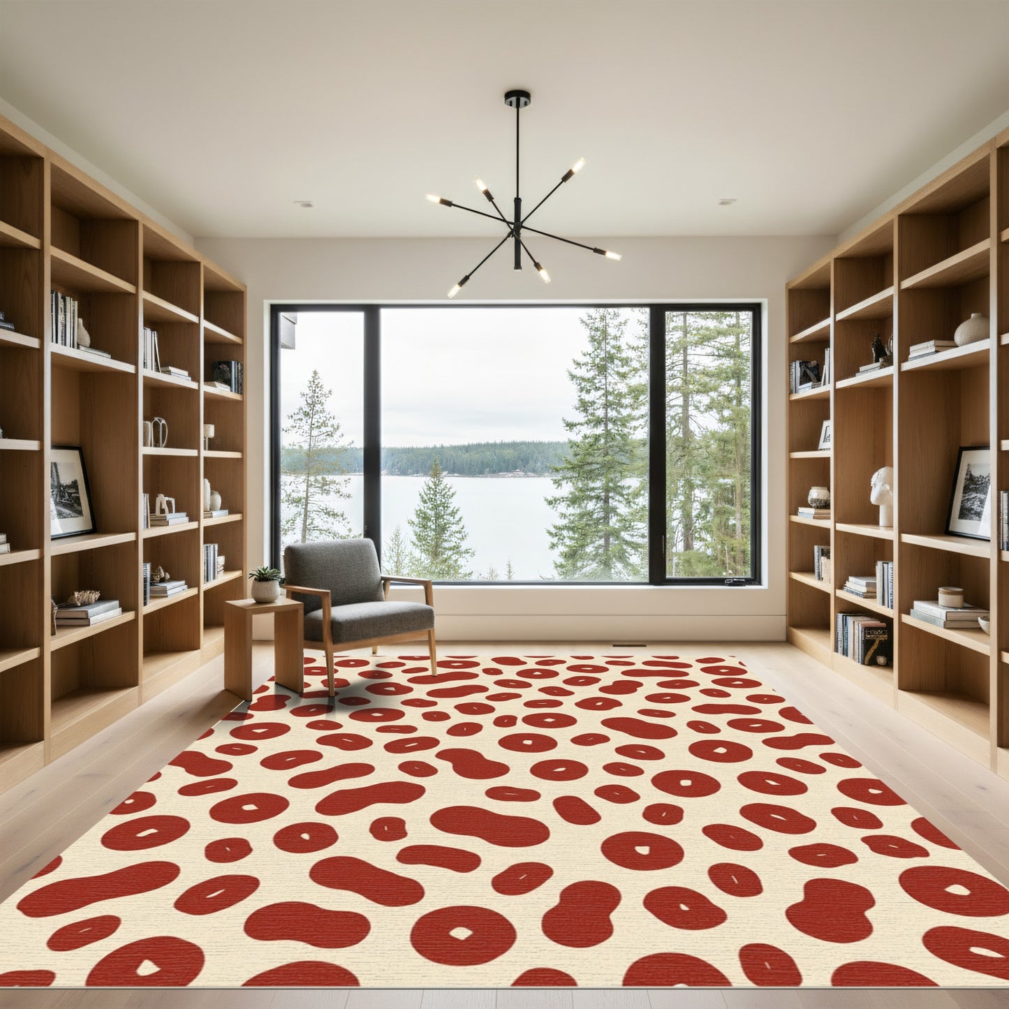 Crimson Blob Spot Scatter Rug