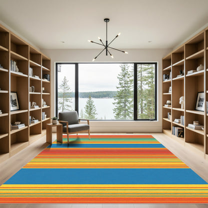 Vibrant Sunset Stripe Area Rug