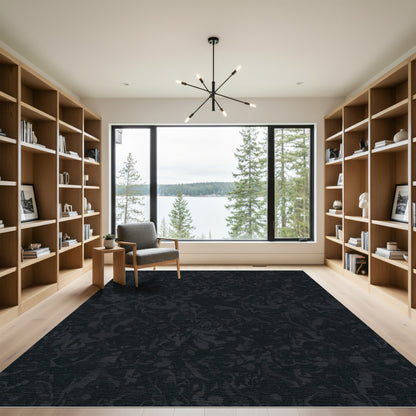 Dark Gray Organic Swirl Rug