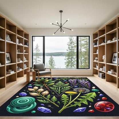 Botanical Alchemy Crystal Sacred Geometry Interior Rug