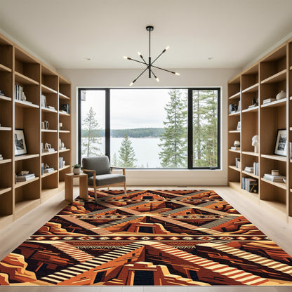 Terracotta Desert Cliff Adobe Stairway Rug