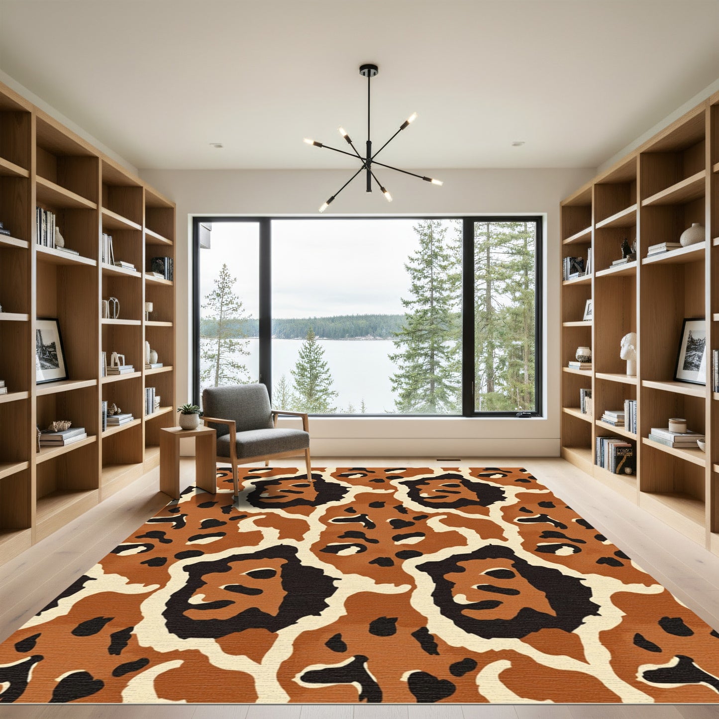 Warm Brown And Black Animal Hide Rug
