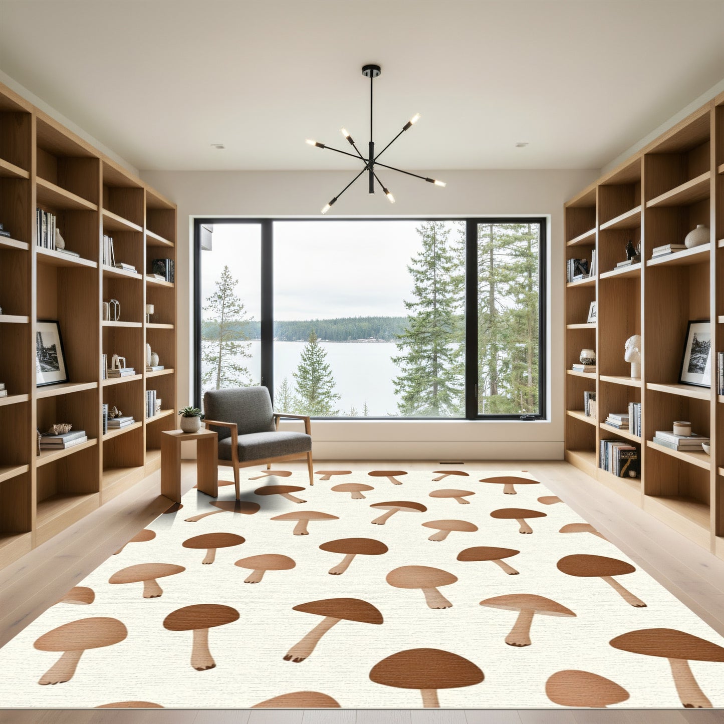 Whimsical Mushroom Scatter Pattern Rug