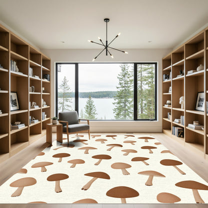 Whimsical Mushroom Scatter Pattern Rug