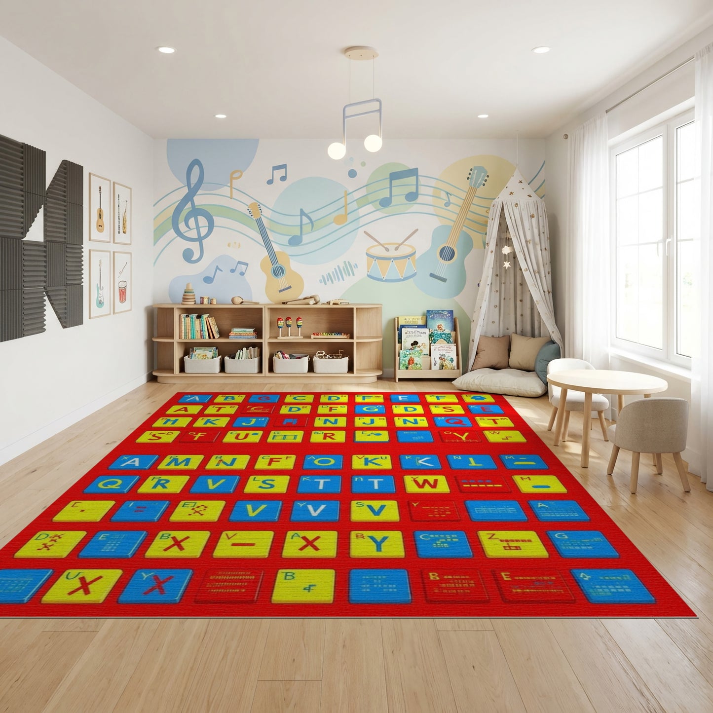 Playful Colorful Alphabet Blocks Rug