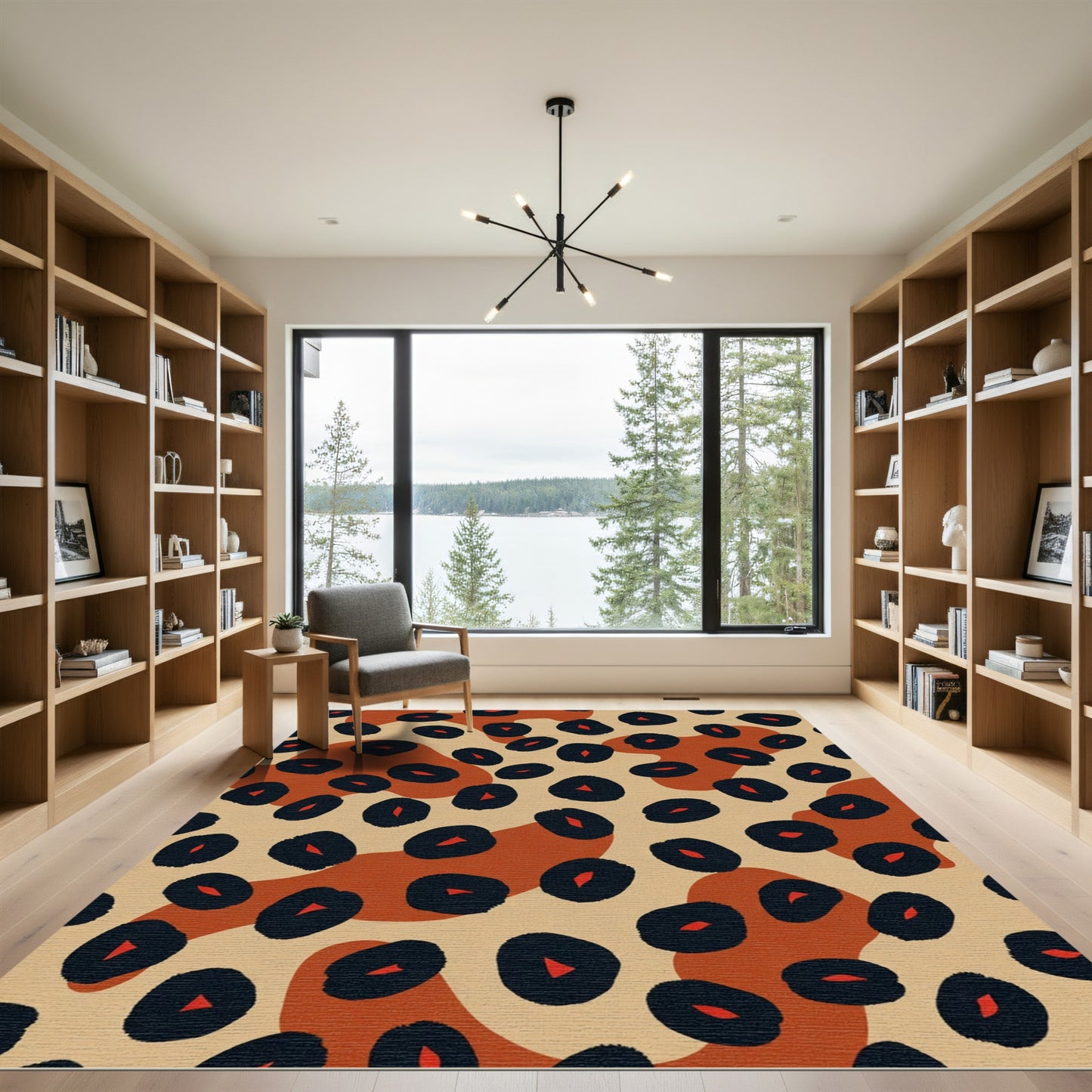 Modern Earthy Leopard Spots Rug