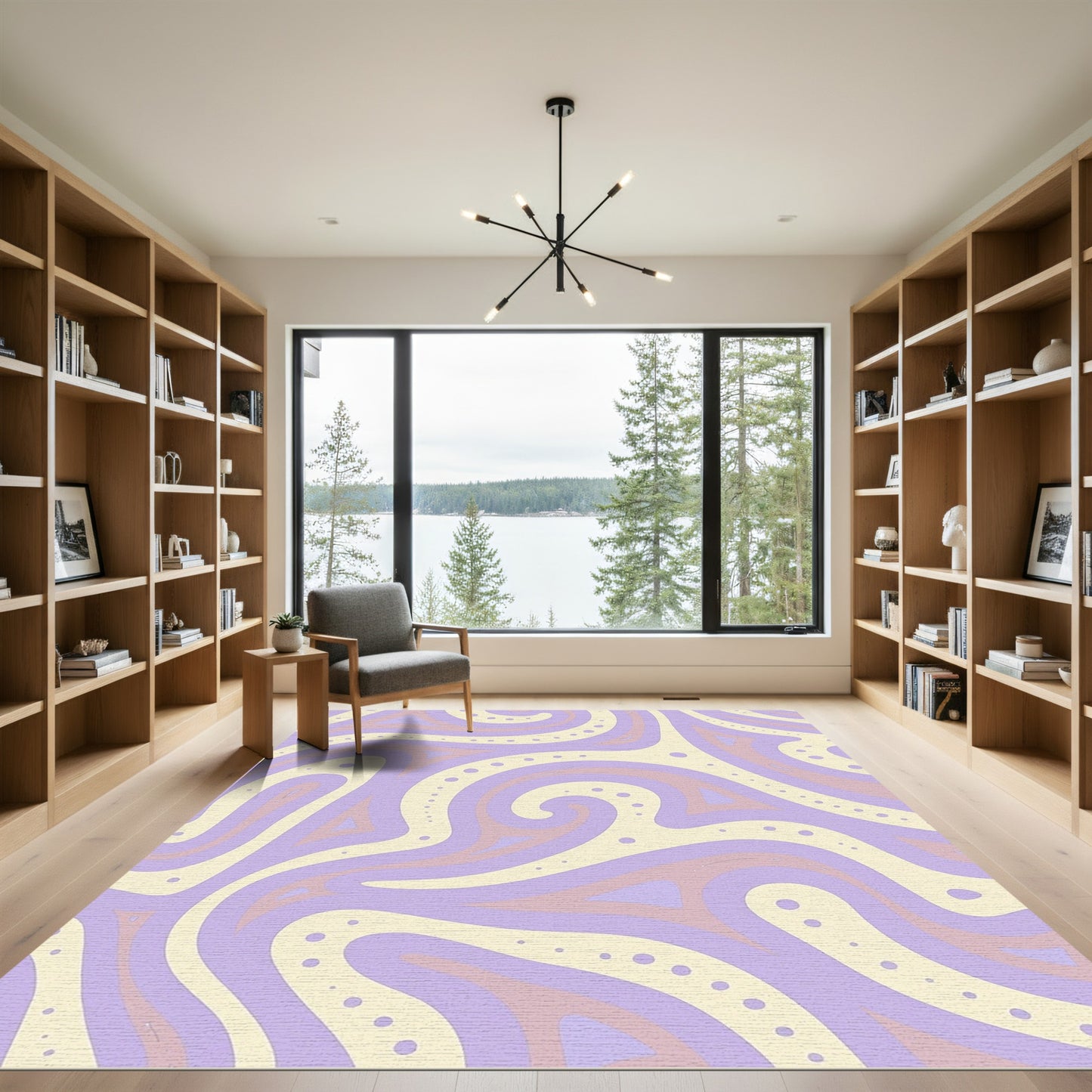 Pastel Swirls Contemporary Abstract Rug