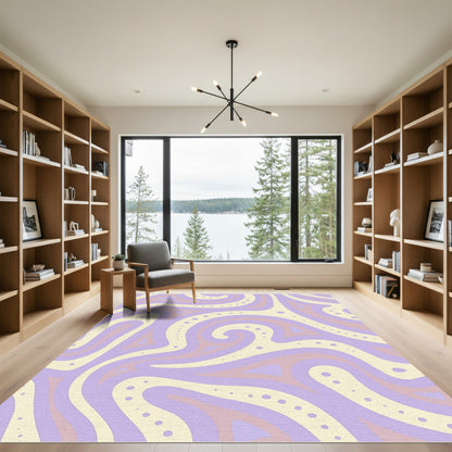 Pastel Swirls Contemporary Abstract Rug
