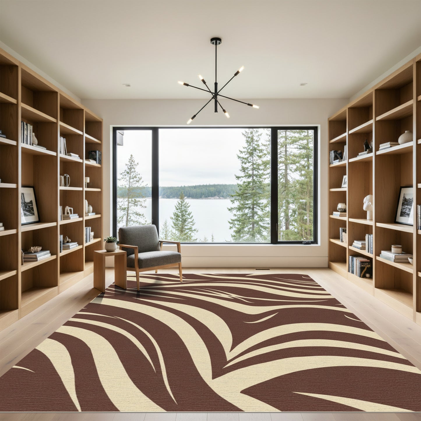 Cocoa Cream Wavy Stripe Rug