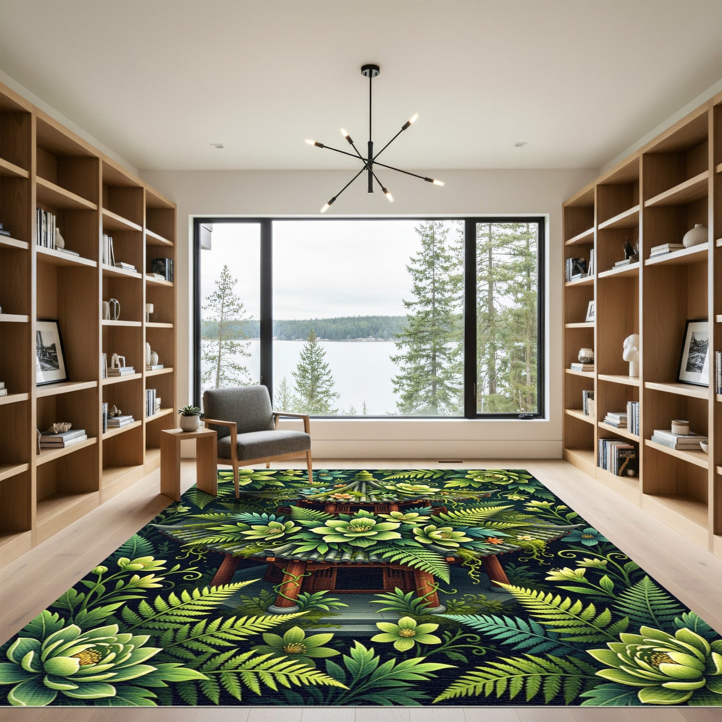 Lush Green Pagoda Flora Rug