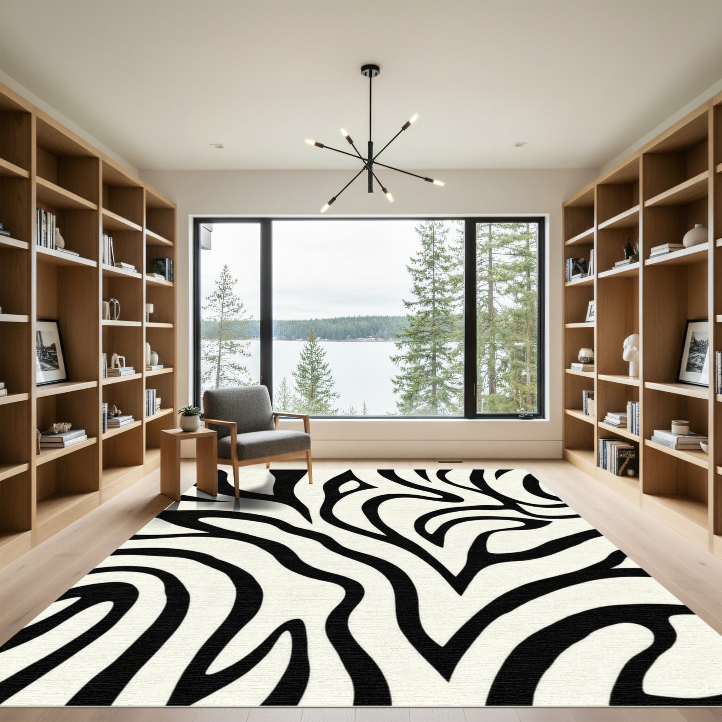 Black White Zebra Stripe Rug