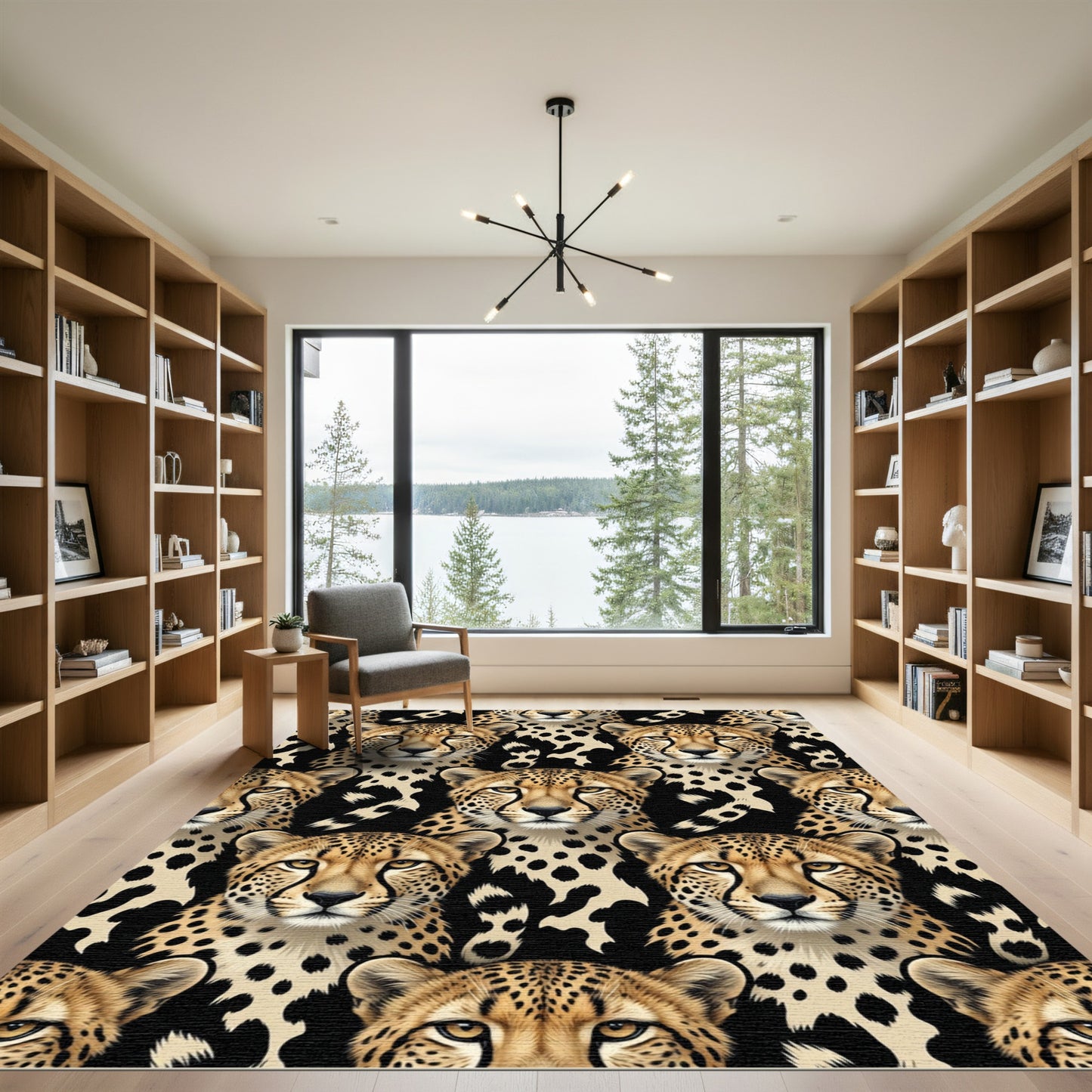 Vivid Cheetah Spots Animal Portrait Rug