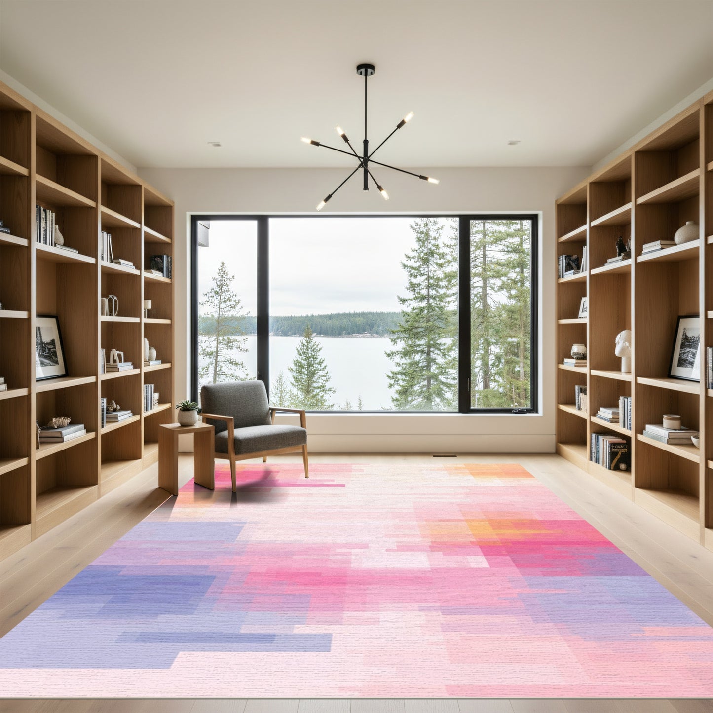 Pastel Hued Geometric Blocks Rug