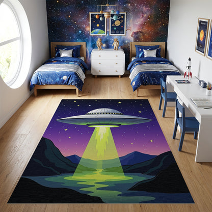 Starry UFO Glowing Beam Rug