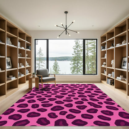 Pink Leopard Spots Rug