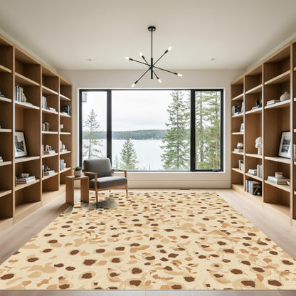 Earthy Spattered Floral Complements Rug