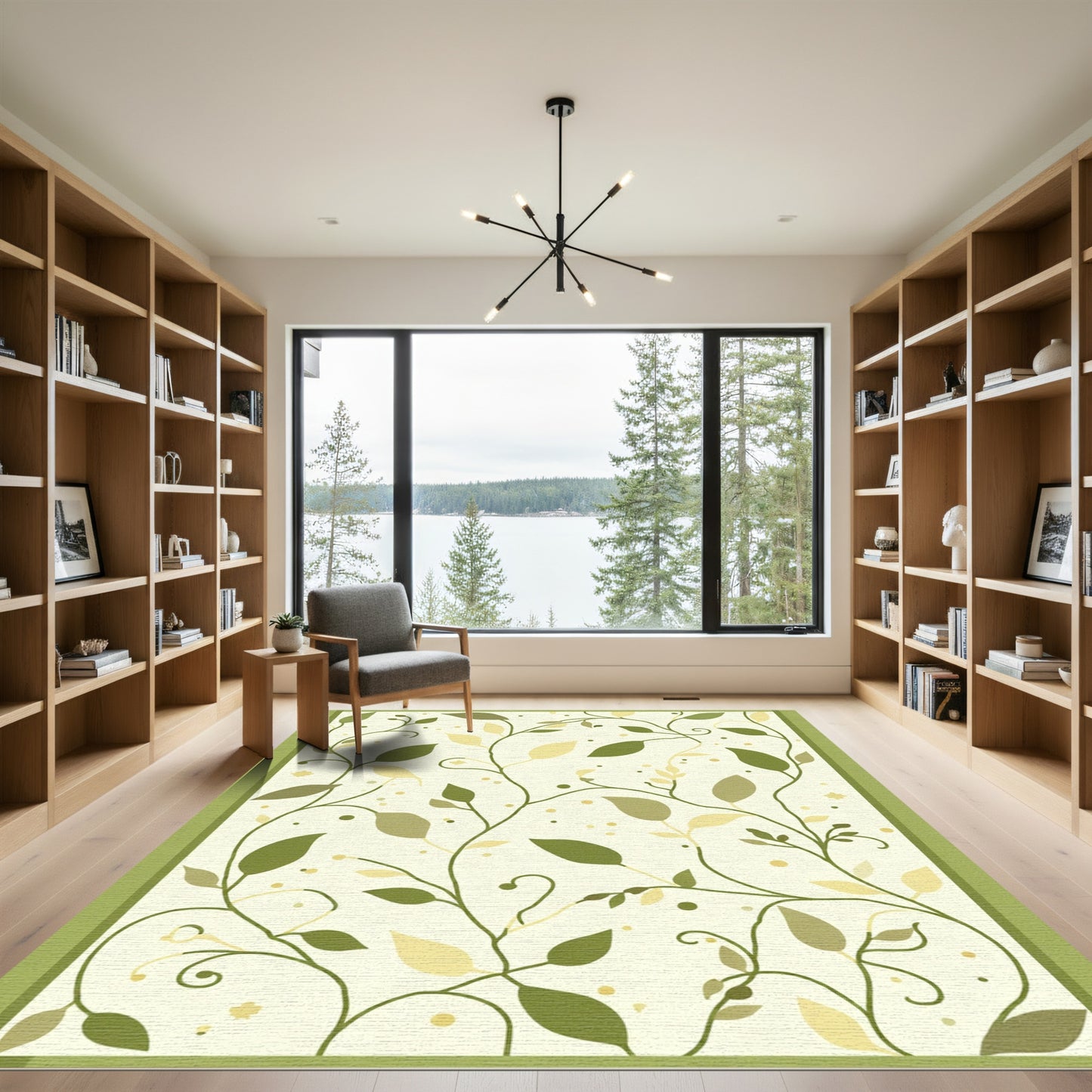 Vines and Leaves Ivory Botanic Rug