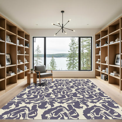 Amethyst Abstract Floral Bloom Arrangement Rug