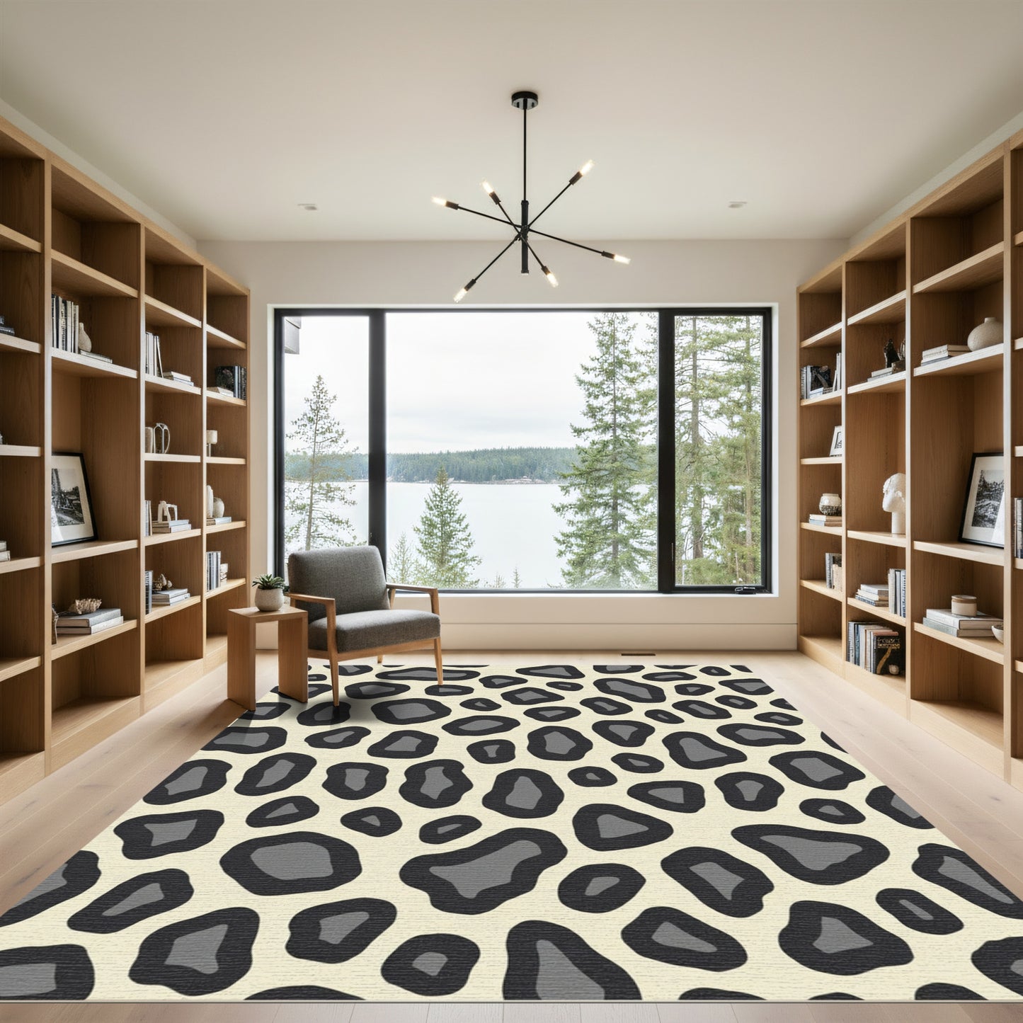 Bold Ivory Black Animal Spots Rug
