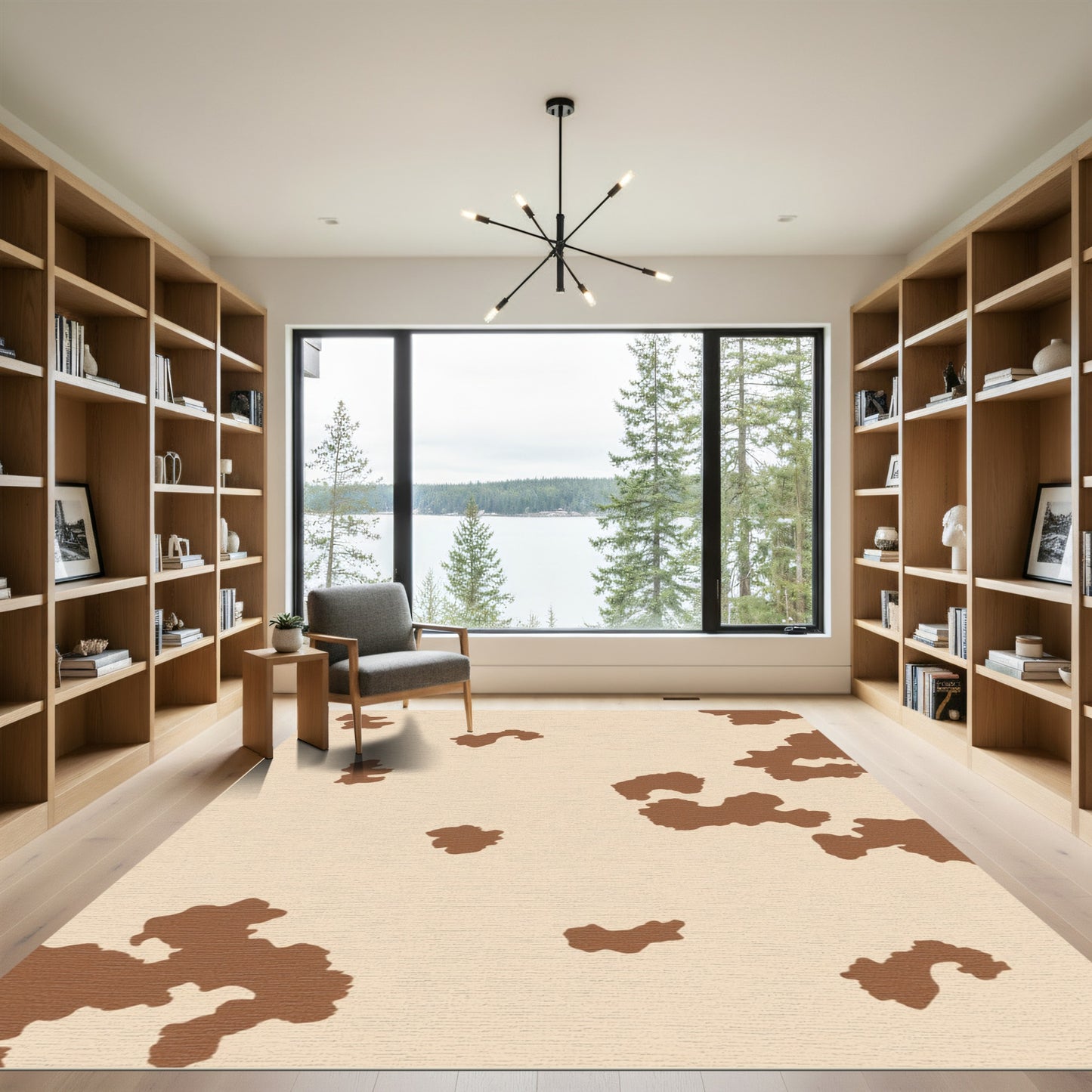 Brown Abstract Spot Rug