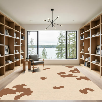 Brown Abstract Spot Rug