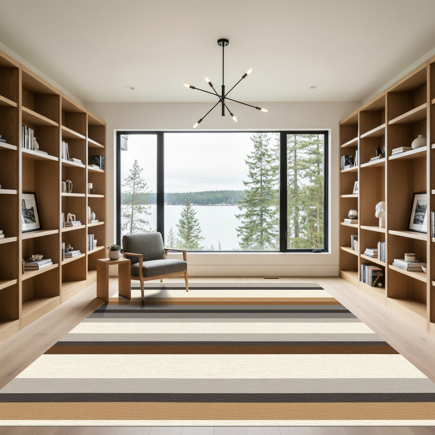 Neutral Ombre Wide Stripe Rug