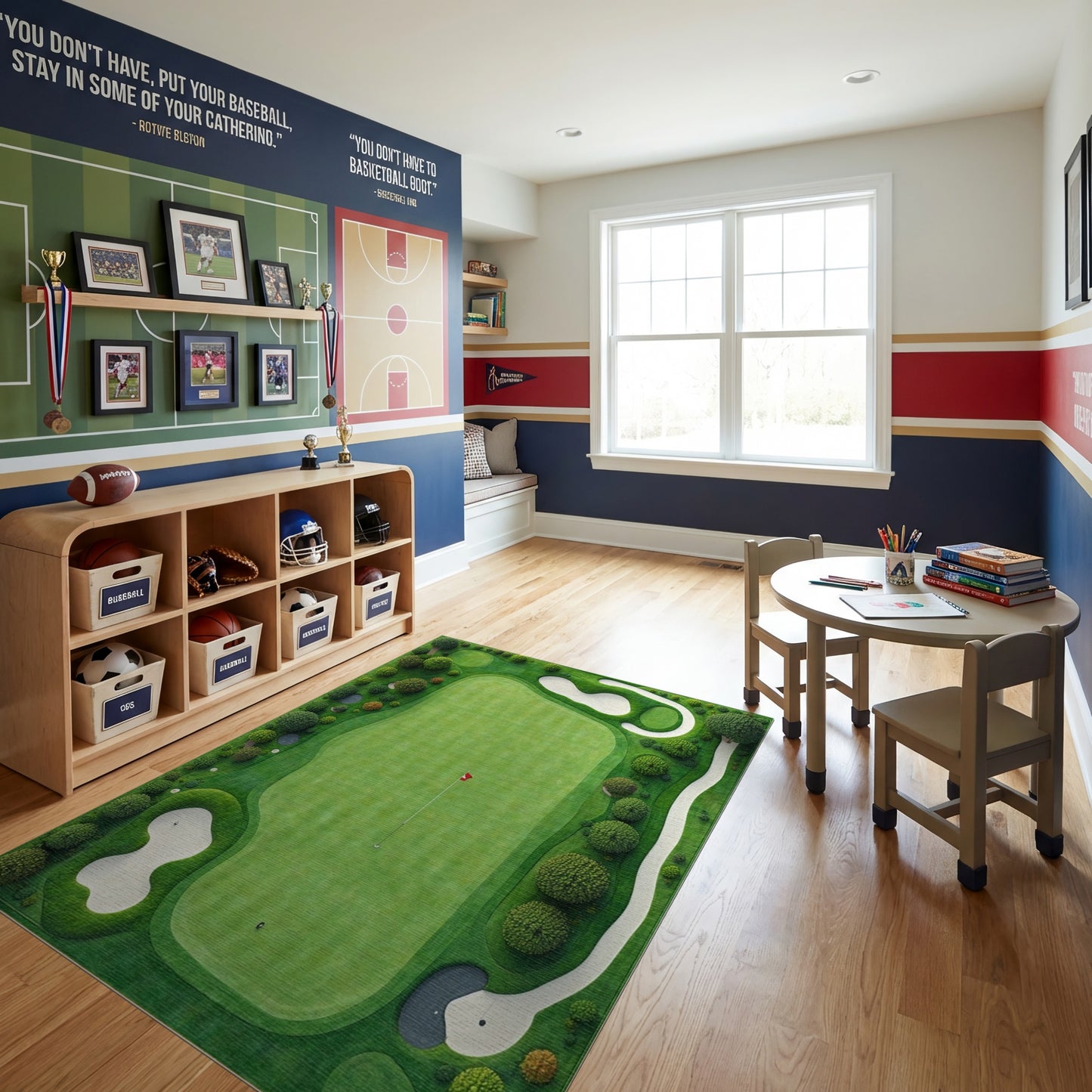 Aerial Lush Golf Course Rug