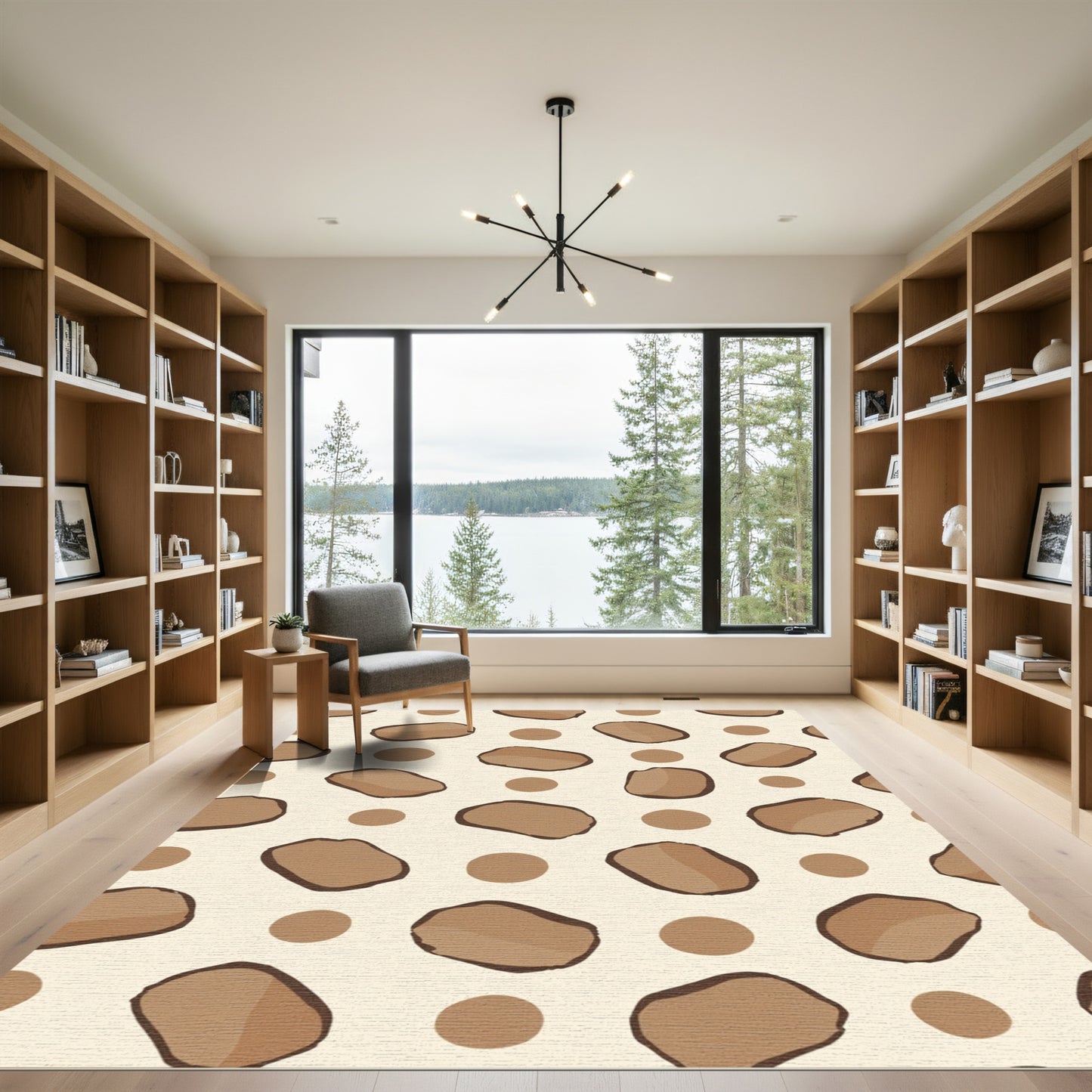 Brown Speckled Pebble Organic Rug