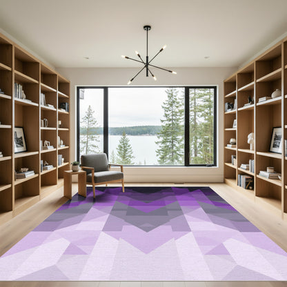 Gradient Purple Geometric Peaks Rug