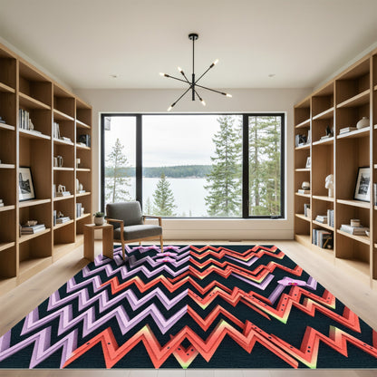 Pink Orchid Watermelon Zigzag Rug