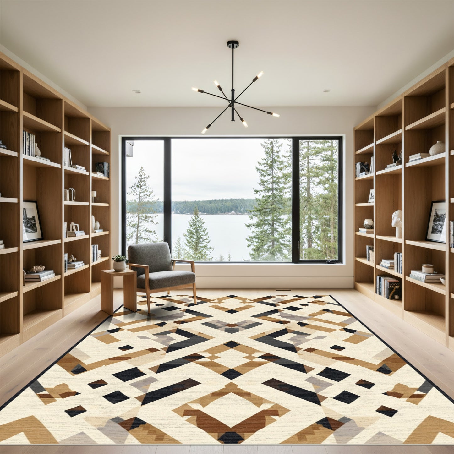 Geometric Earthy Tone Diamonds Rug