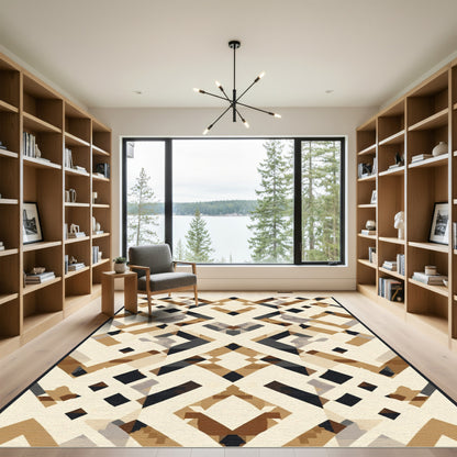 Geometric Earthy Tone Diamonds Rug
