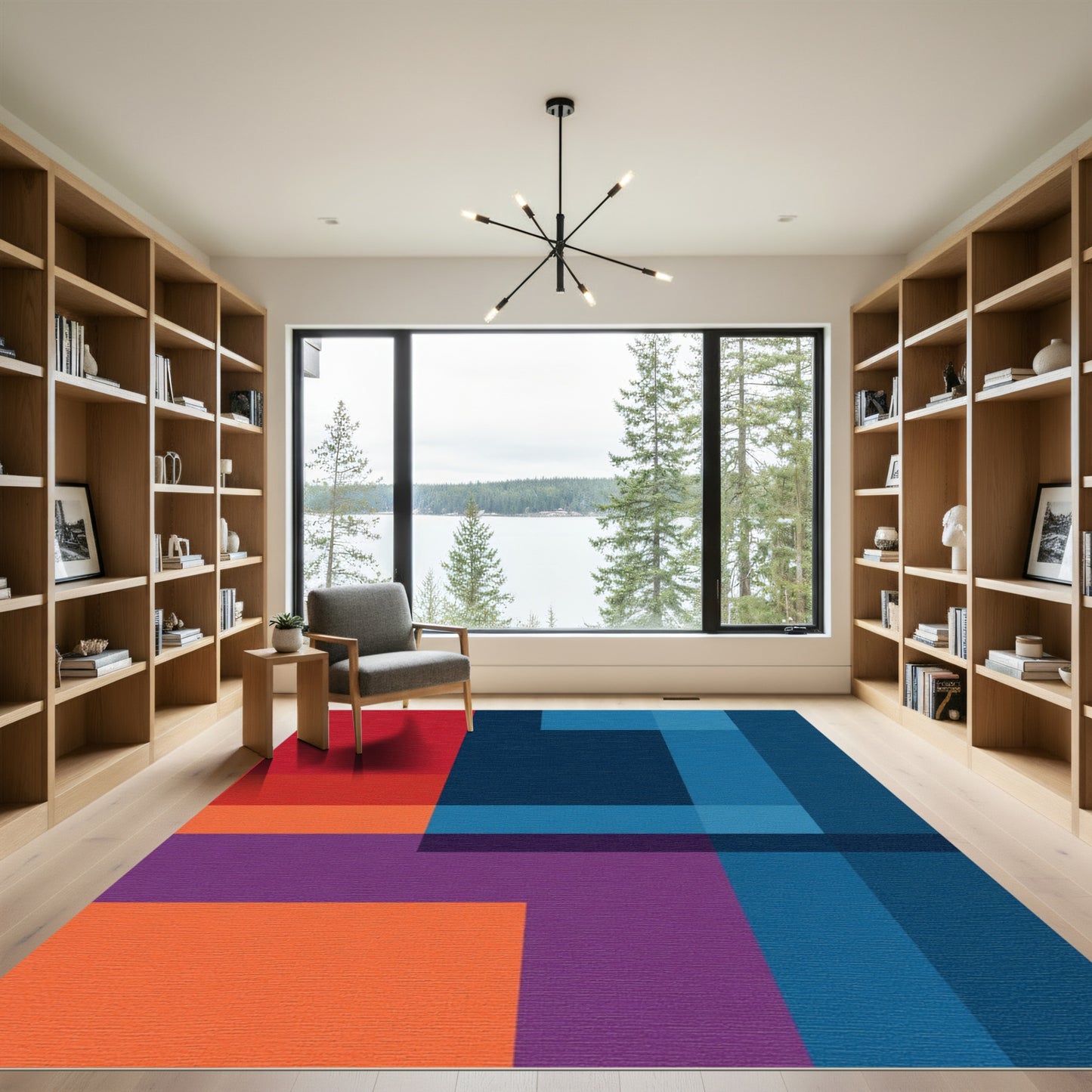 Bold Geometric Color Block Rug