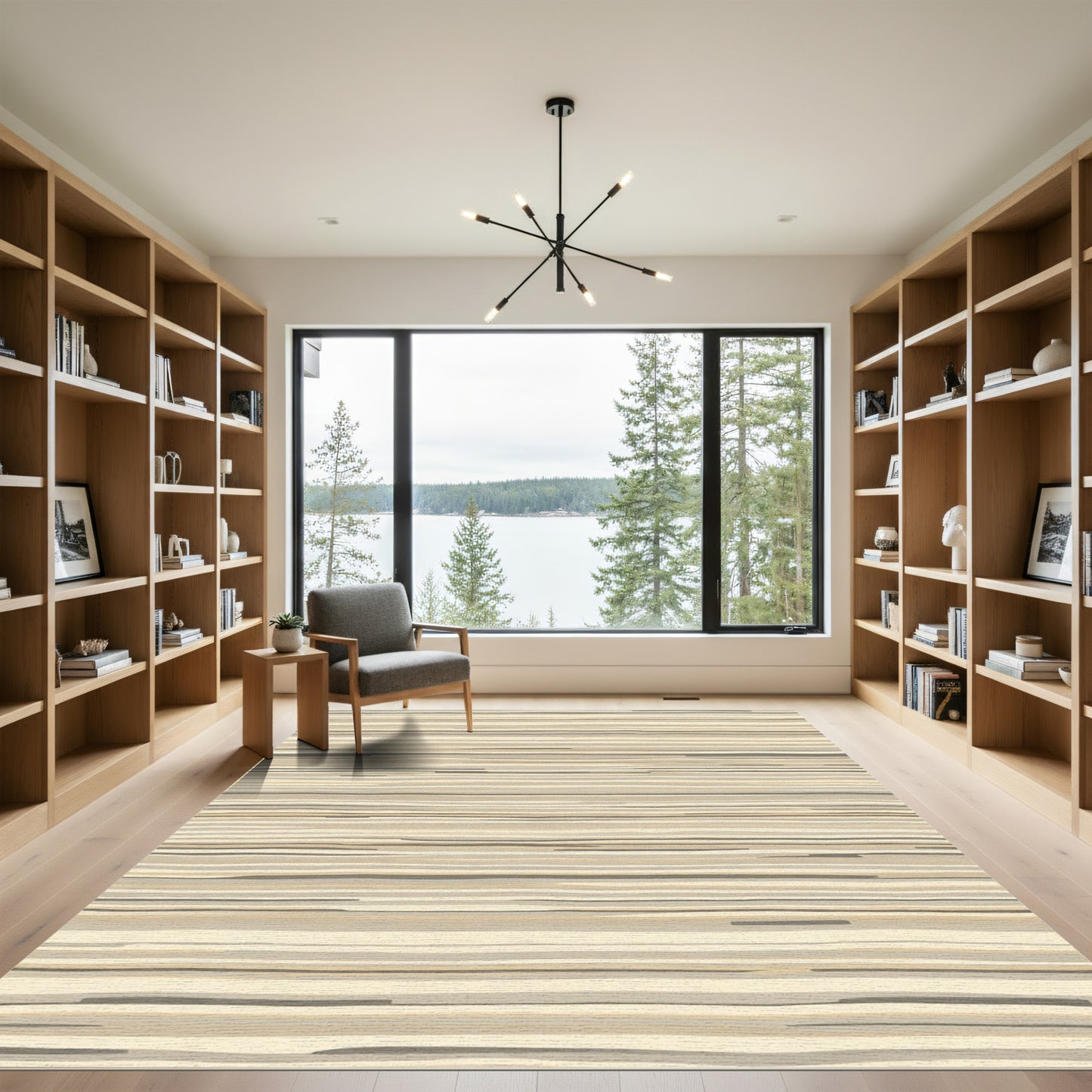 Earthy Tone Wavy Stripes Rug