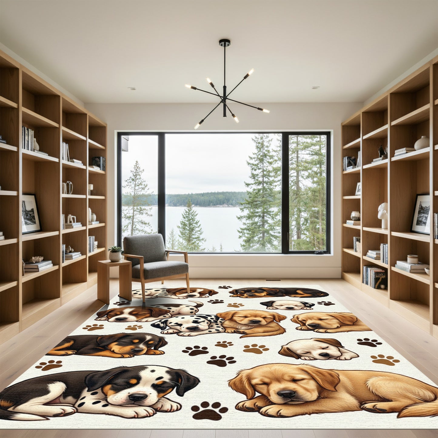 Sweet Adorable Sleeping Puppy Patchwork Rug