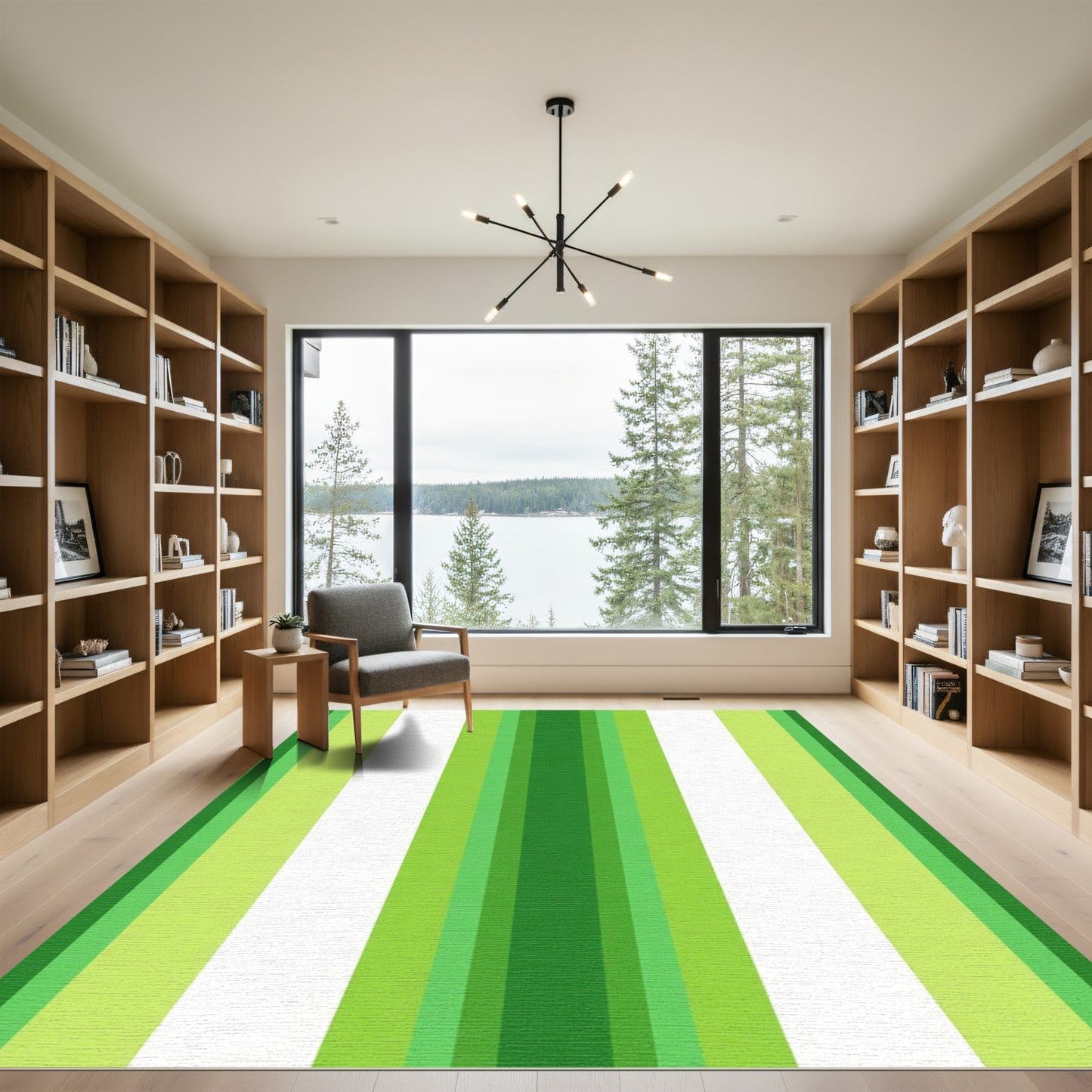 Varied Green Stripes Rug