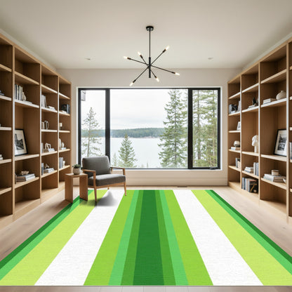 Varied Green Stripes Rug
