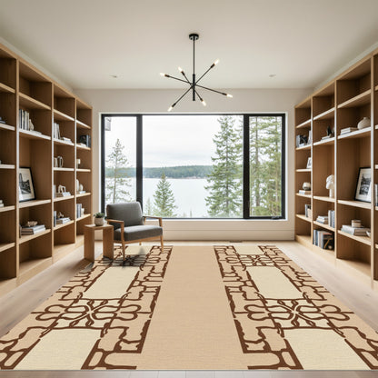Vintage Beige Organic Lattice Rug