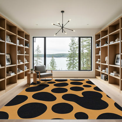 Amber Black Spotty Organic Shapes Rug