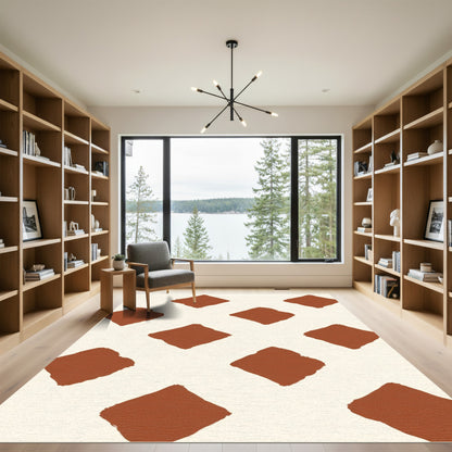 Terracotta Diamond Staggered Composition Rug