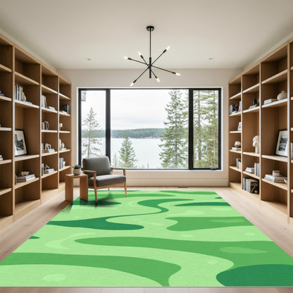 Verdant Abstract Organic Swirls Rug