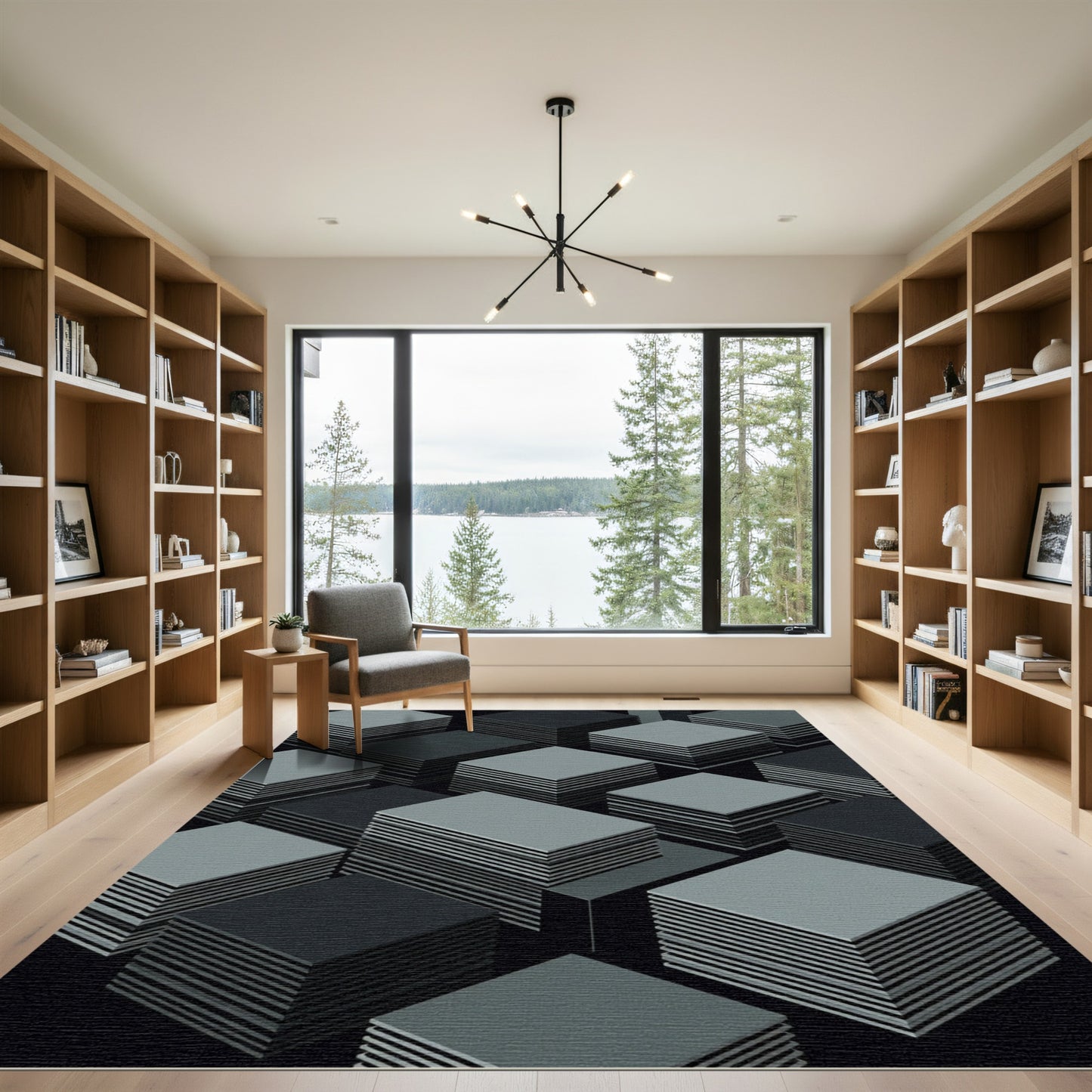 Monochromatic Stacked Diamond Geometric Rug