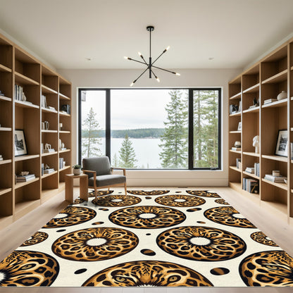 Leopard Face Donut Whimsical Pattern Rug
