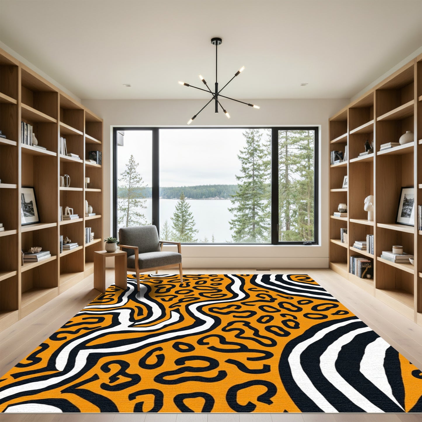 Wild Orange Animal Blend Abstract Rug