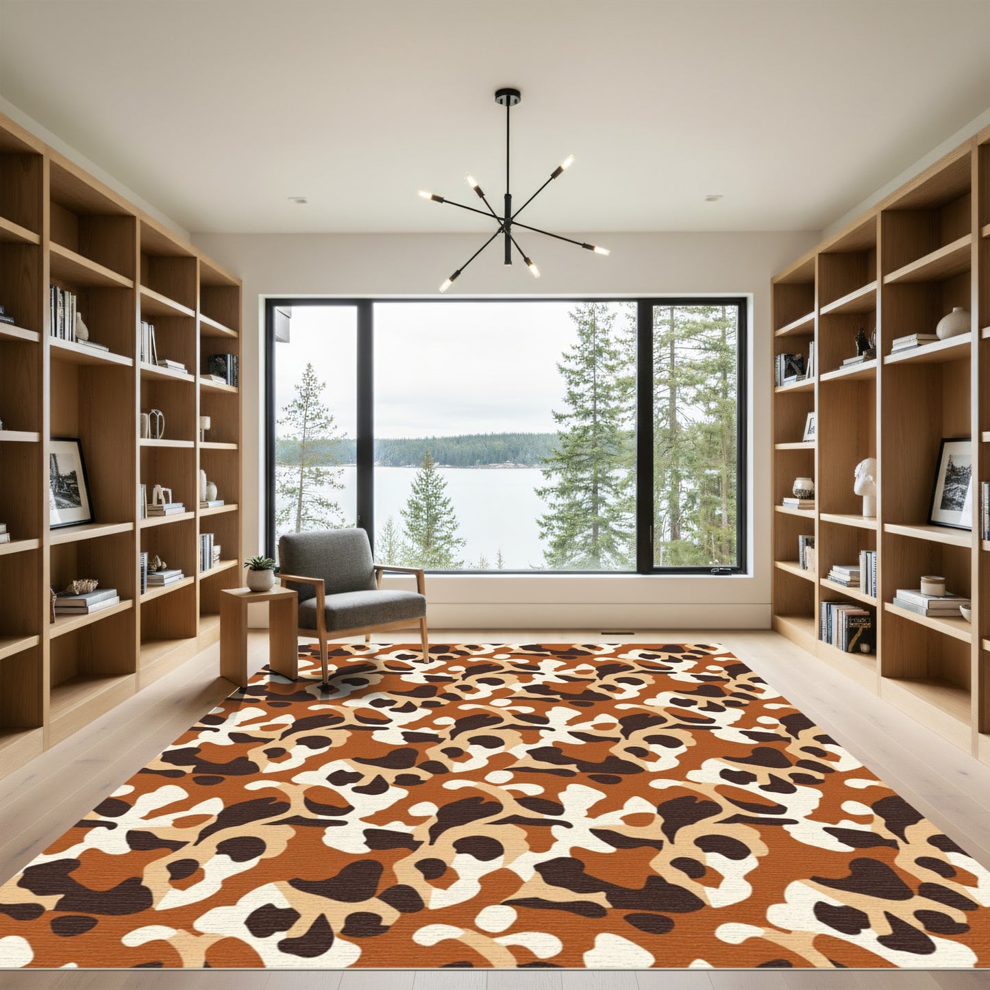 Earthy Camo Organic Shapes Rug