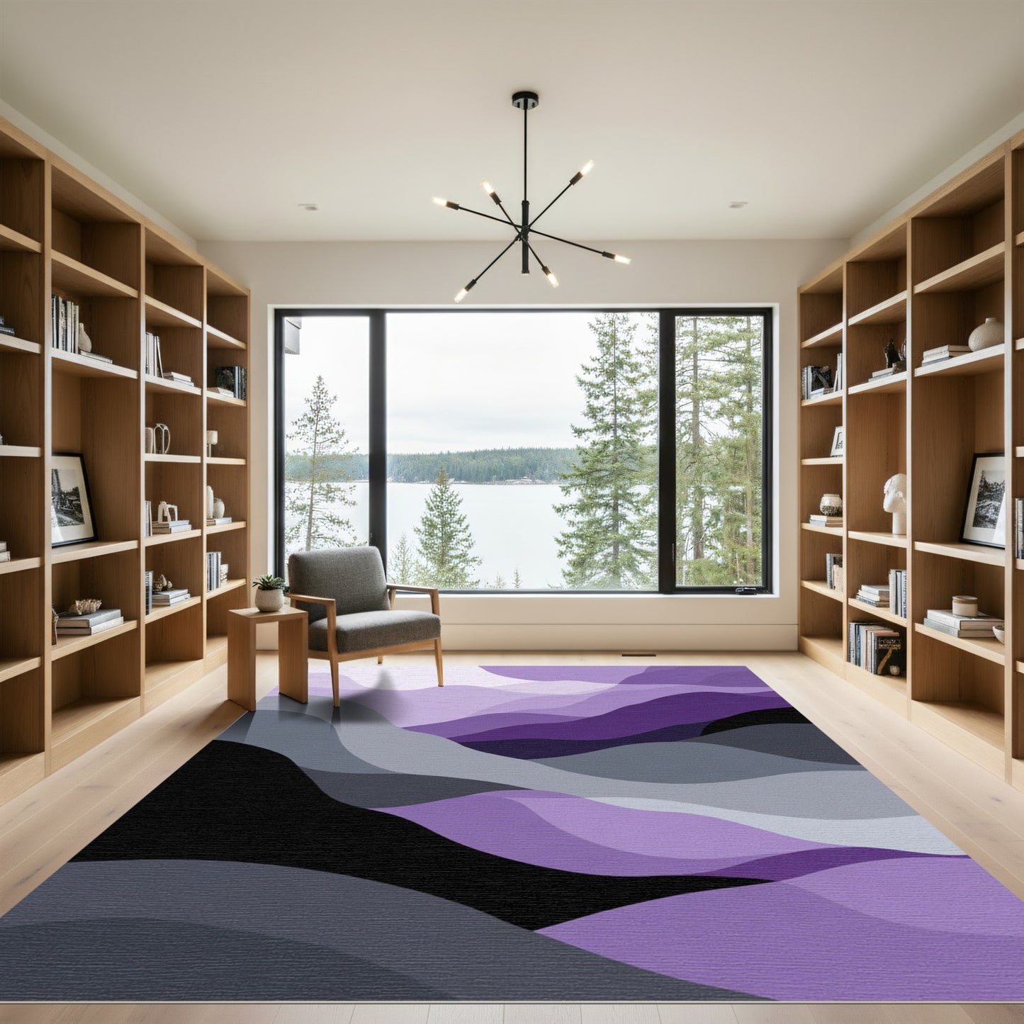 Amethyst Wavy Landscape Layers Rug