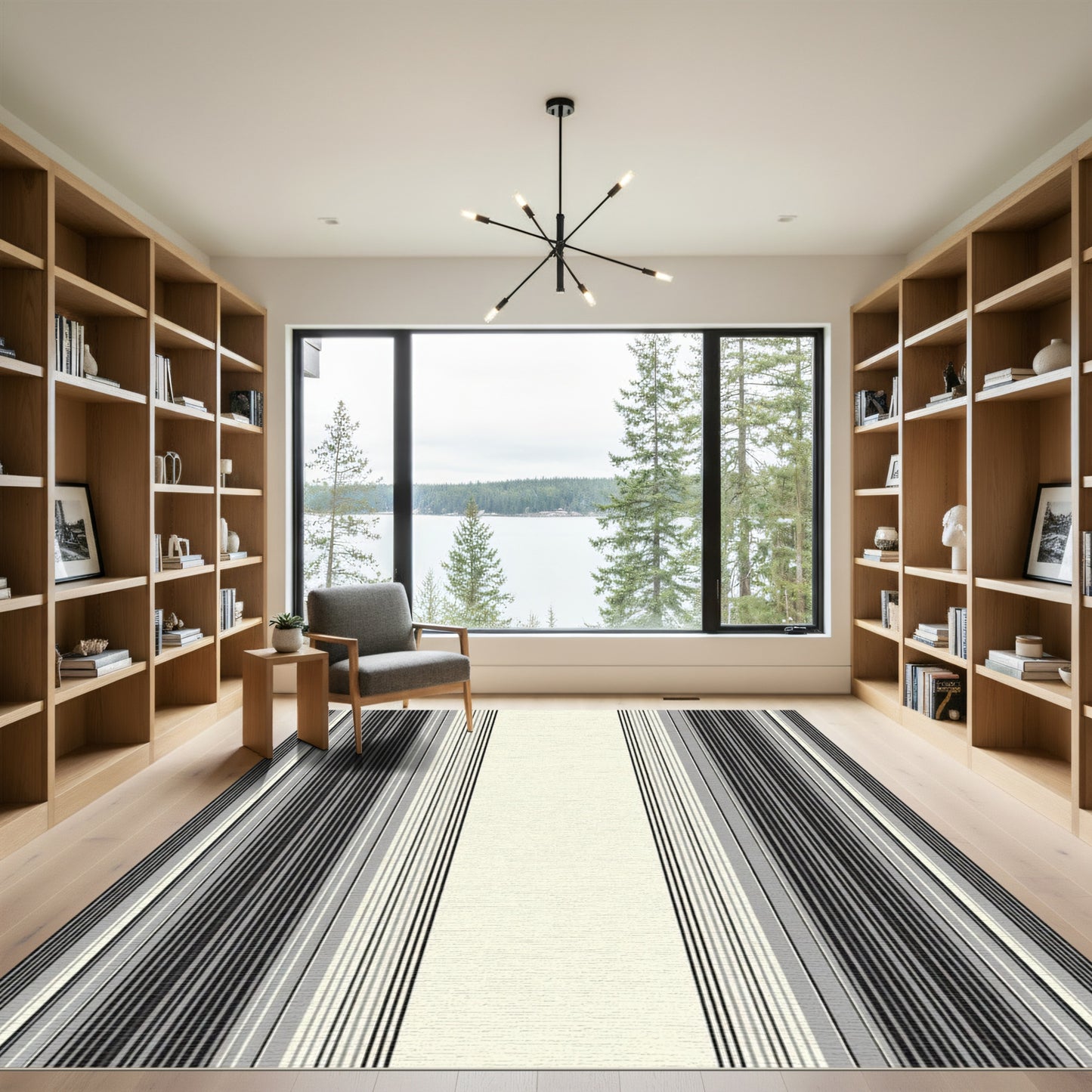 Monochrome Vertical Stripe Rug