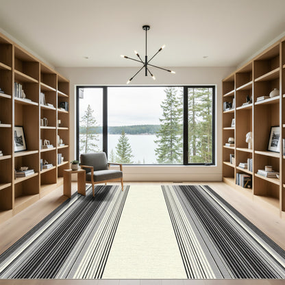 Monochrome Vertical Stripe Rug