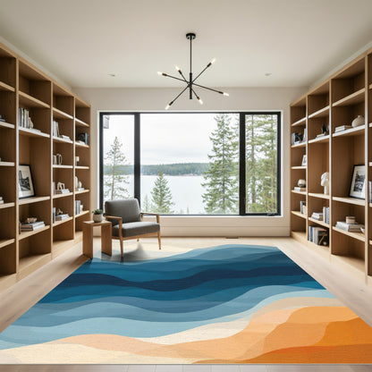 Indigo Sea Layered Landscape Rug