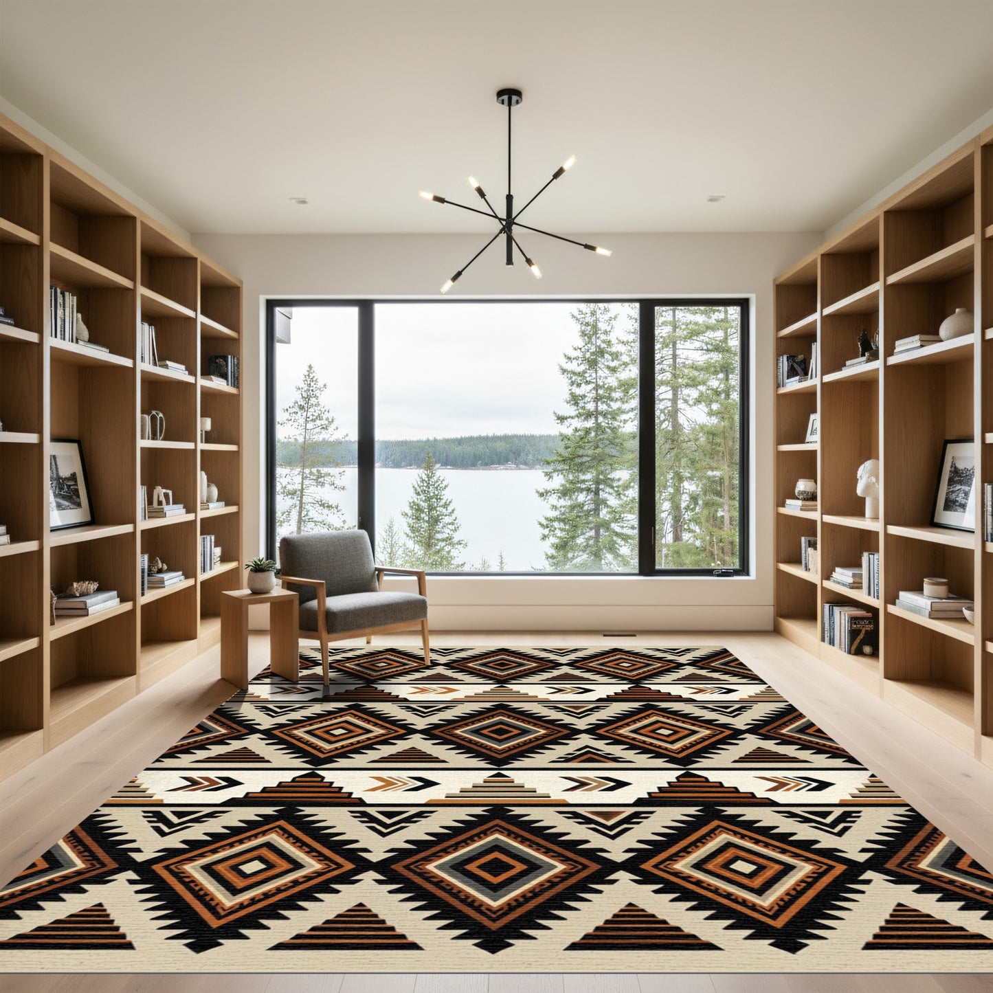 Tribal Geometric Diamond Stripe Rug